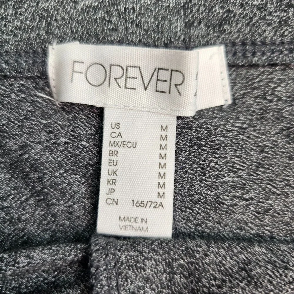 Forever 21 Biker Shorts M Charcoal Gray High Rise Seamless Stretch Athleisure